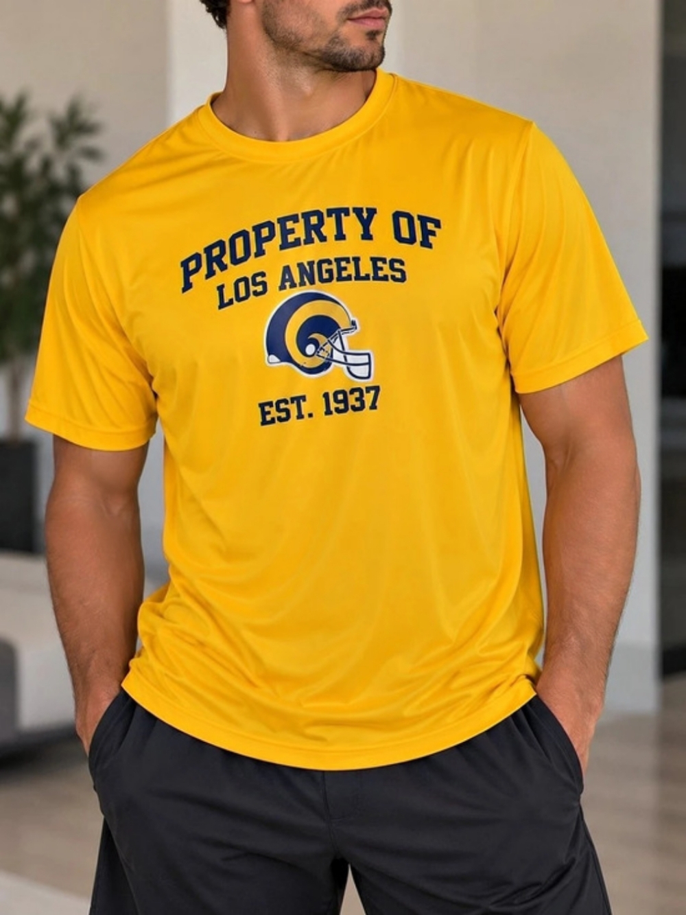 Los Angeles Rams Property Of T-Shirt Yellow & Blue